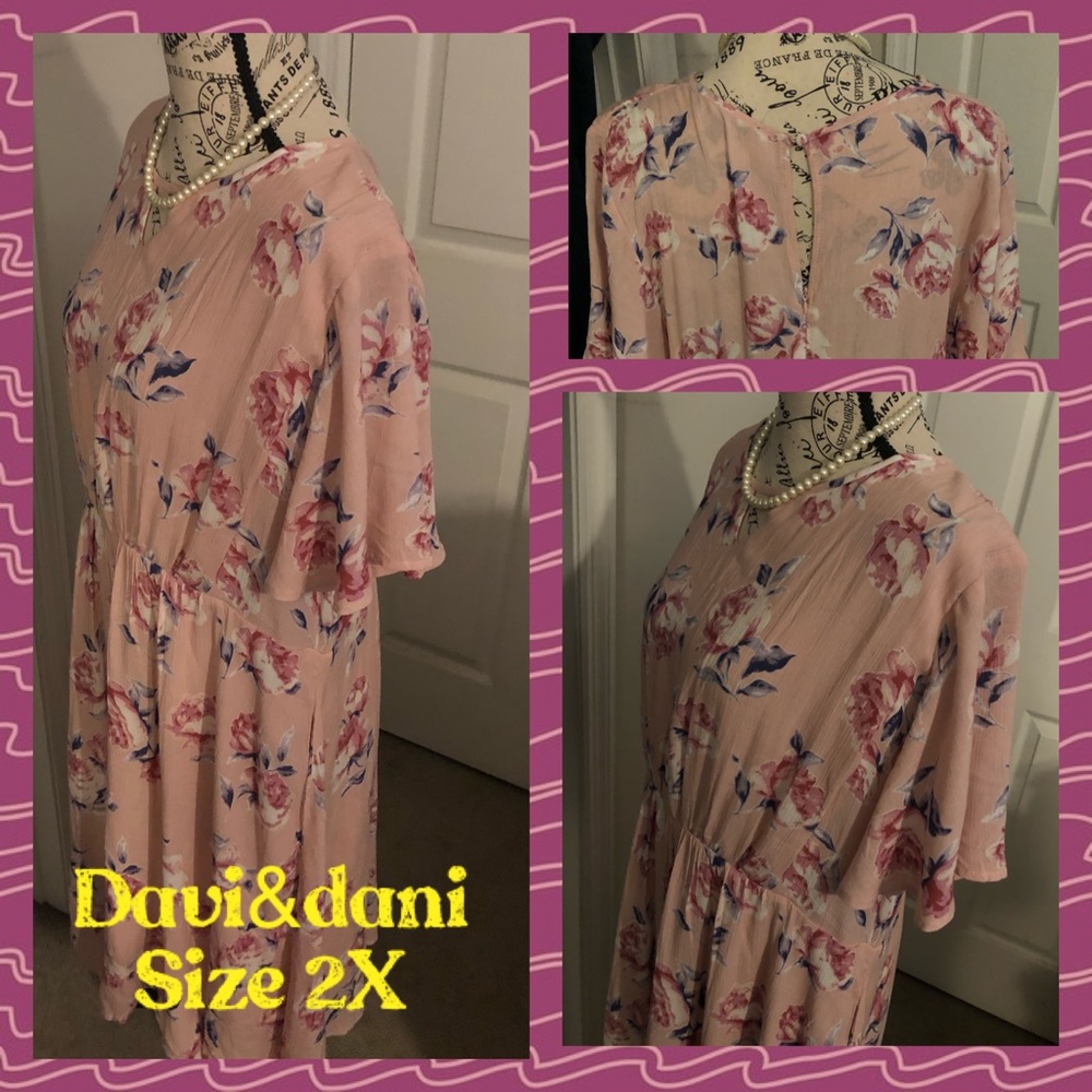🌼LIKE NEW🌼David & Dani Pretty in Pink Plus Dress
